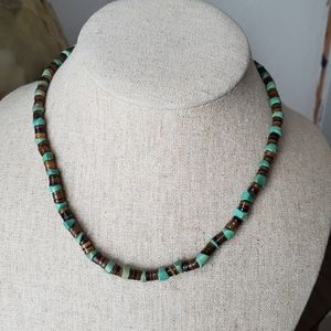 NWOT 16"  Turquoise and Jasper beaded necklace